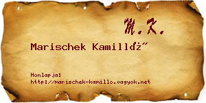 Marischek Kamilló névjegykártya
